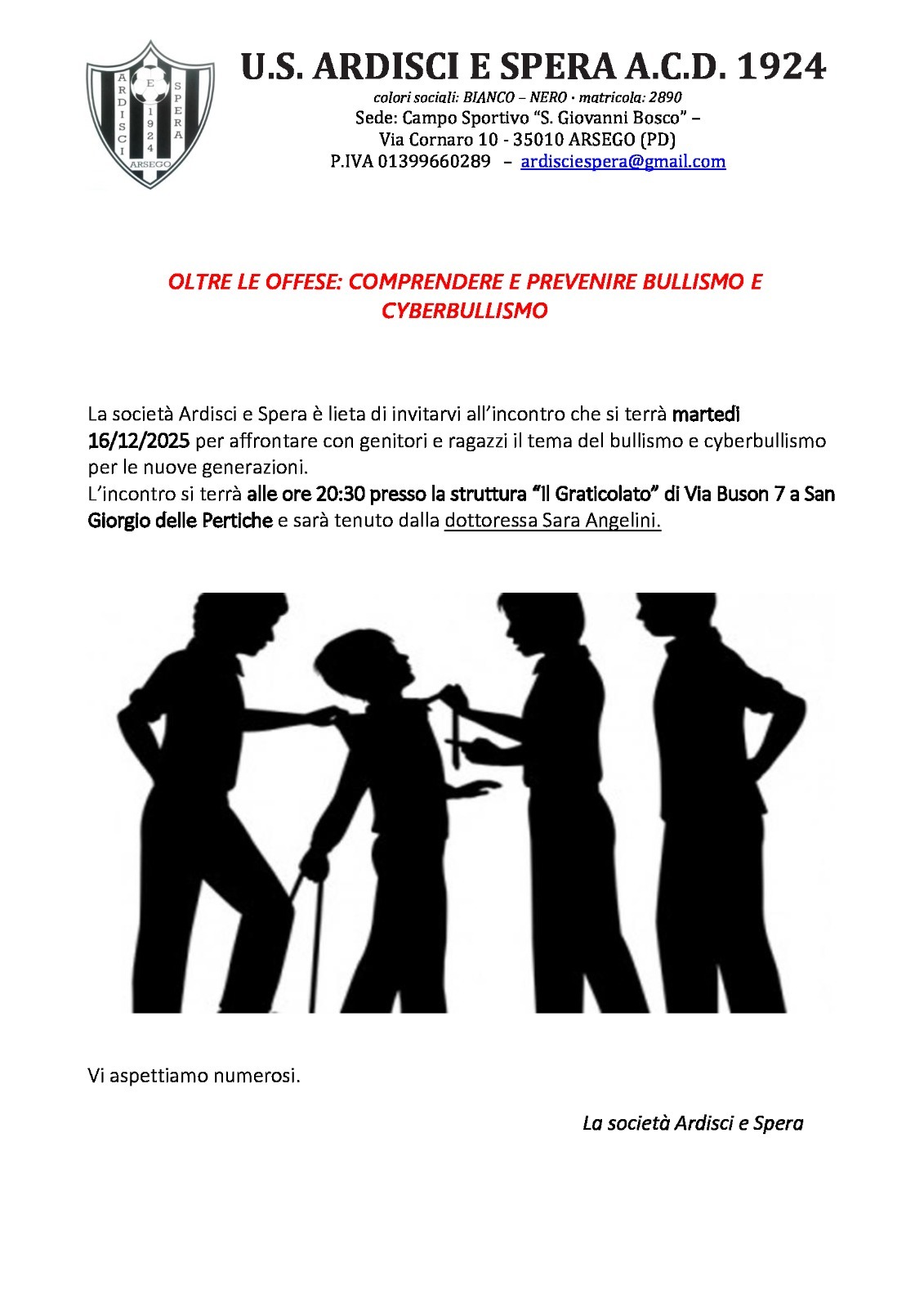 Al Centro Paolo VI si parla di bullismo Al Centro Paolo VI si parla di bullismo